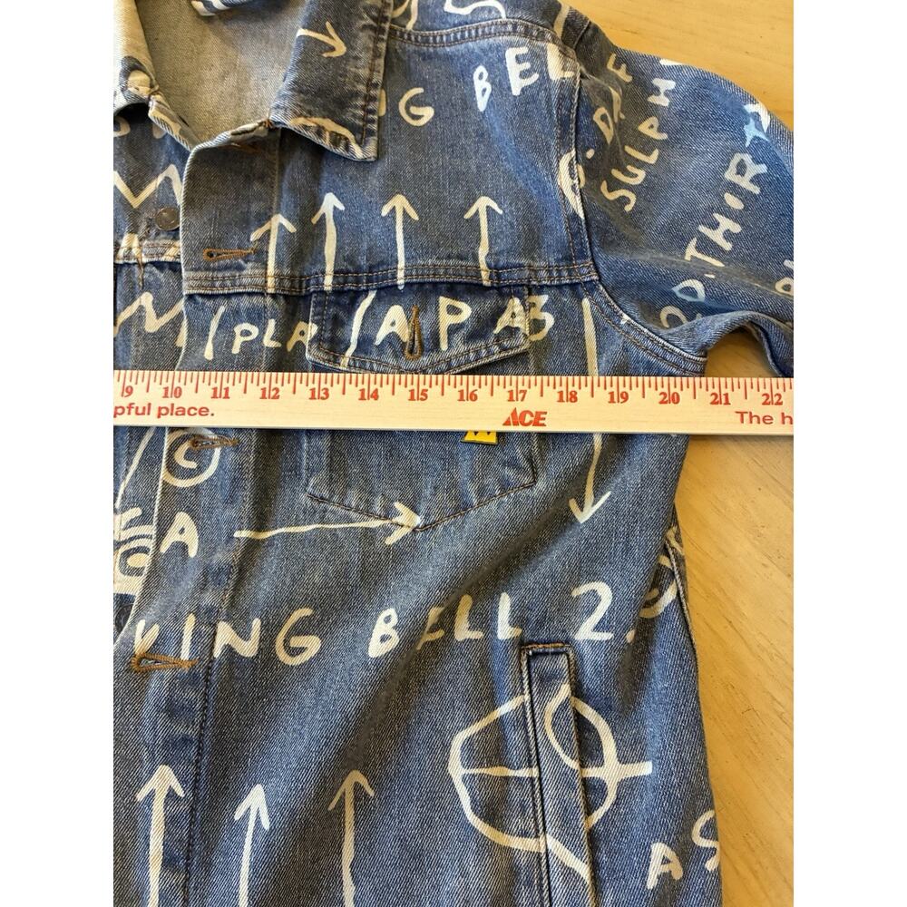 Diamond Supply X Basquiat Doodle Denim Jacket Limited All Over Graphic Print S - Picture 8 of 16